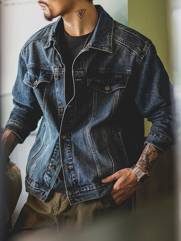 Retro American Washed Blue Den - Down Jacket Packable ulasan dan harga