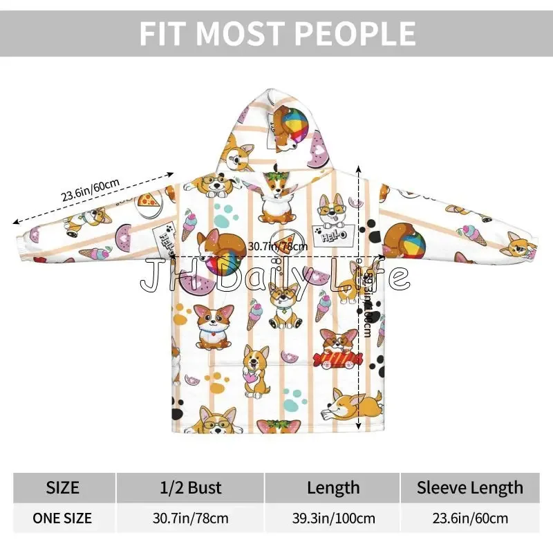 Cute Corgi Dog Wearable Hoodie - Sherpa Hoodie Fleece ulasan dan harga