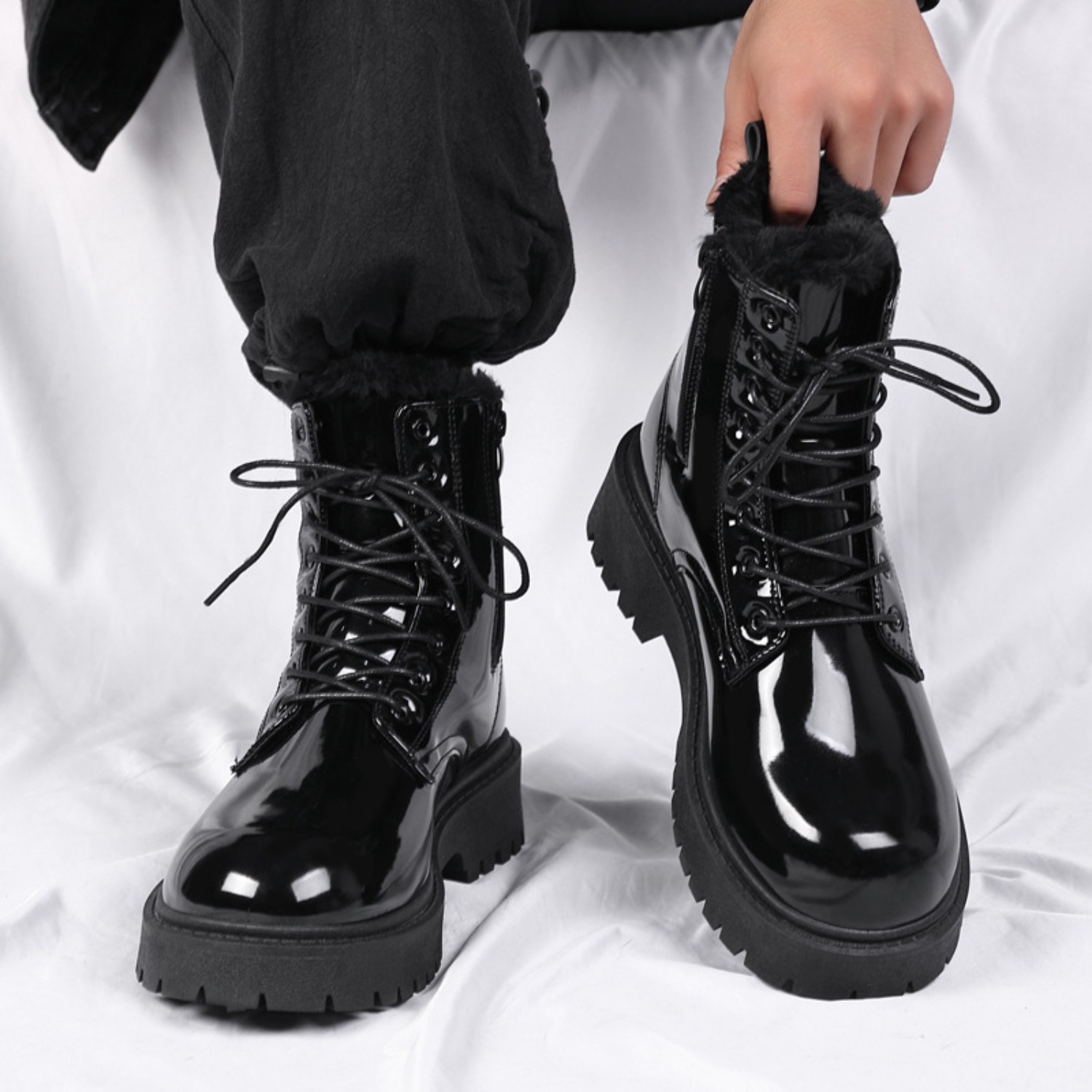 Men's warm plush high-top boot - Waterproof Winter Boot ulasan dan harga