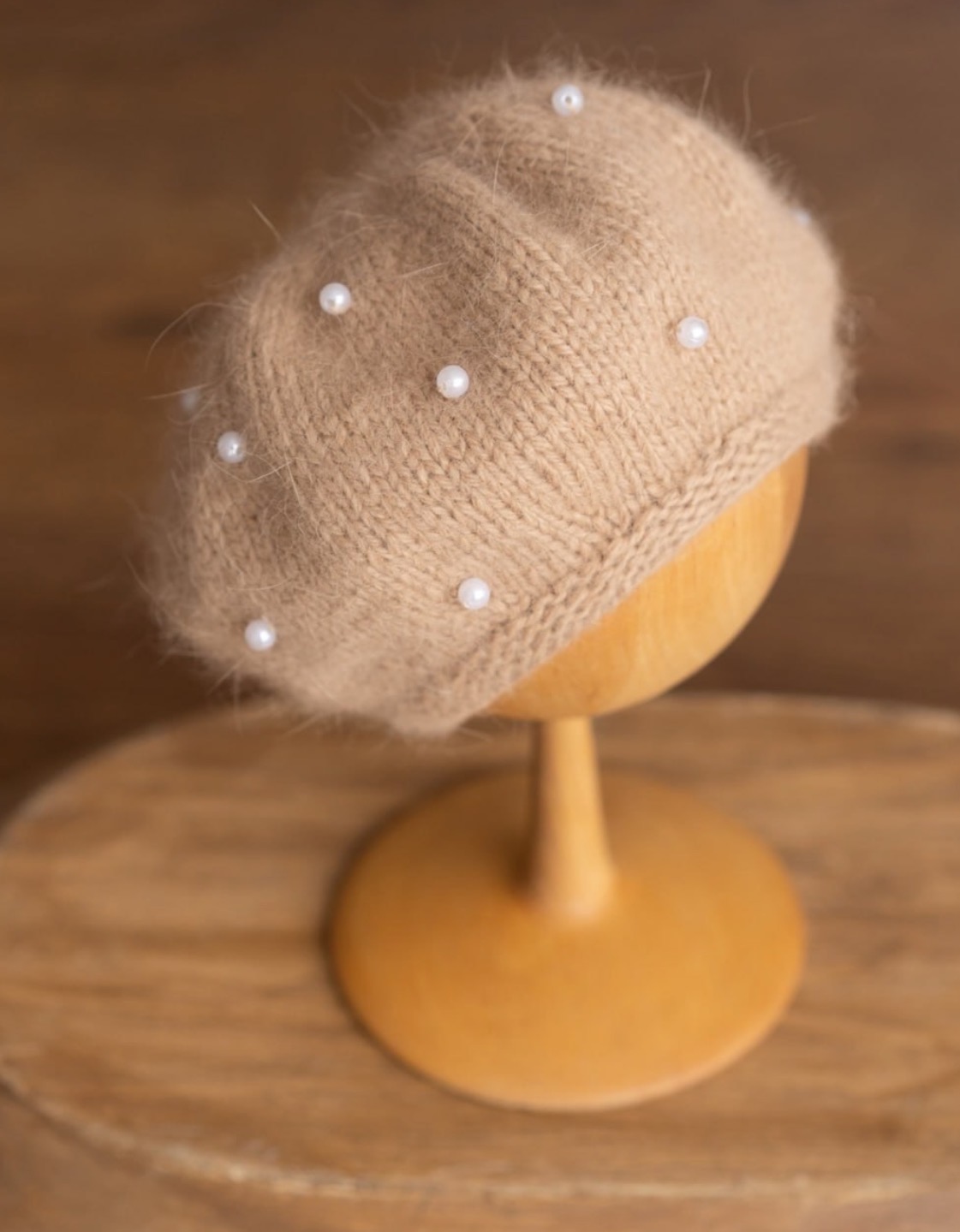 Women Knitted Beret Hat with P - Knit Beanie Hat Warm ulasan dan harga