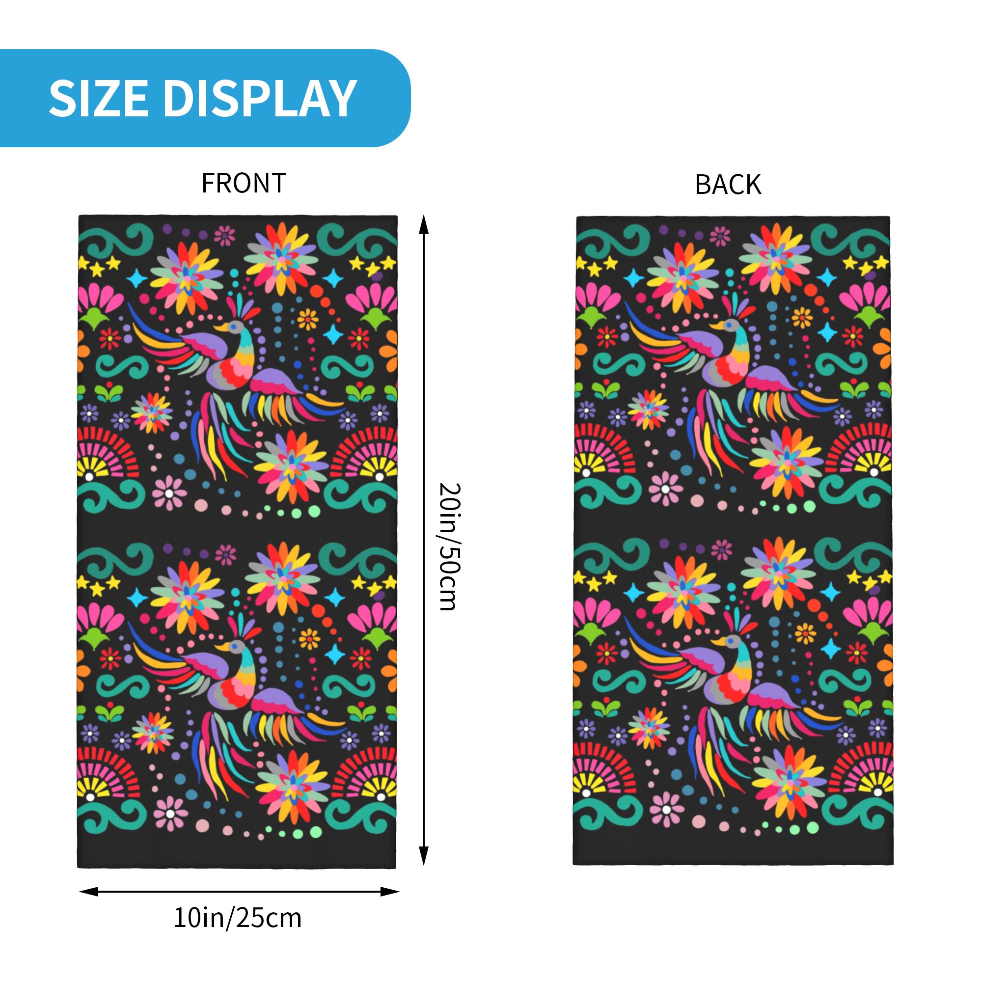 Custom Mexican Floral Flower T - Neck Gaiter Fleece ulasan dan harga