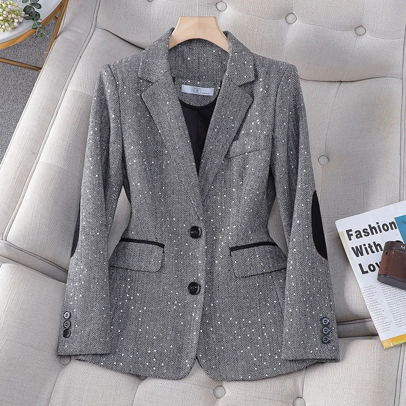Sequined Blazer Coat Women Spr - Down Jacket Packable ulasan dan harga
