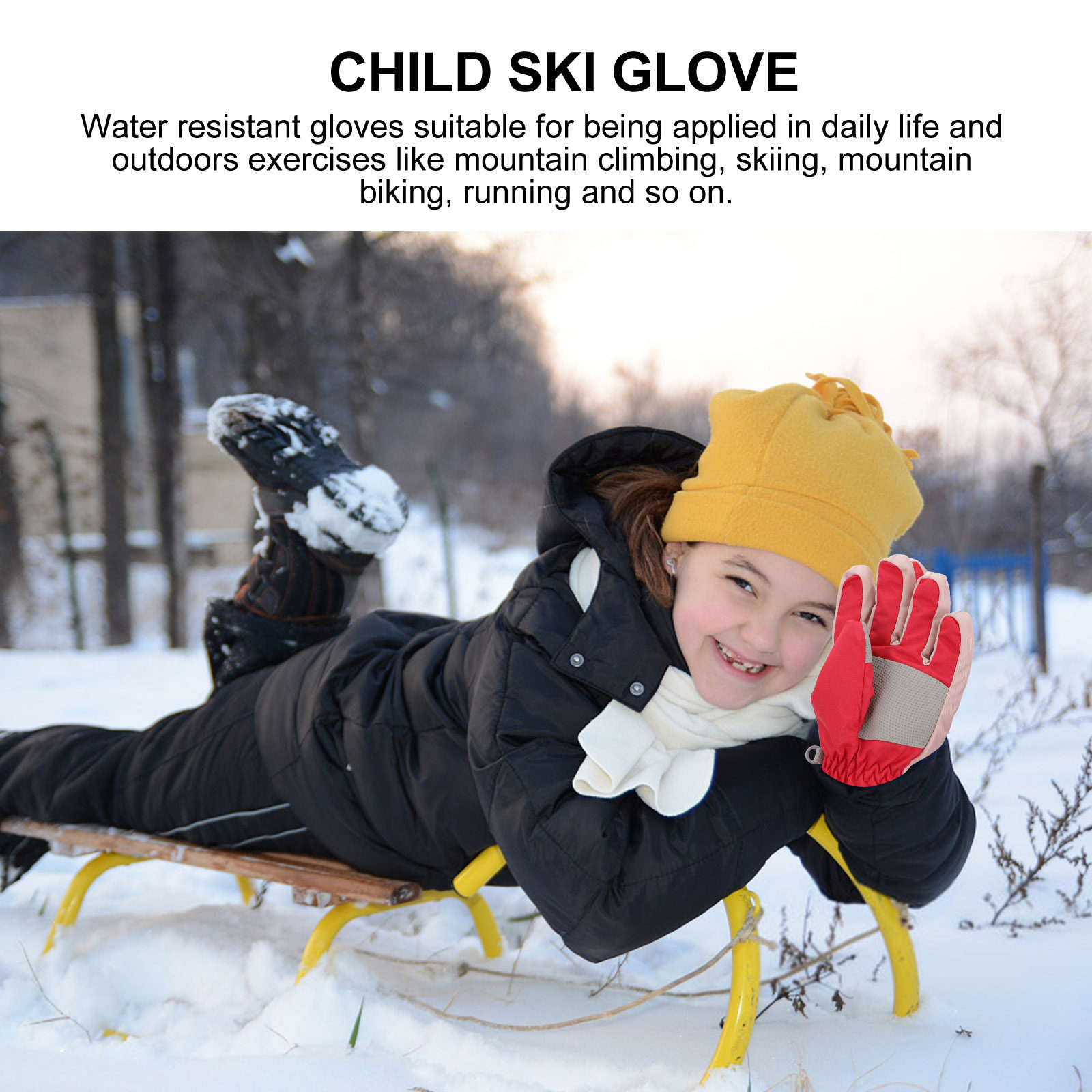 1Pair Children Ski Gloves Wate - Snow Glove Insulated ulasan dan harga