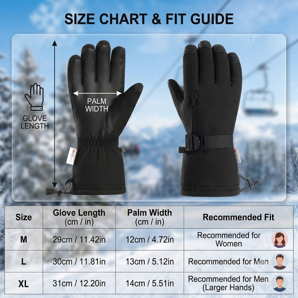 Winter Ski Gloves Men Women, W - Snow Glove Insulated ulasan dan harga