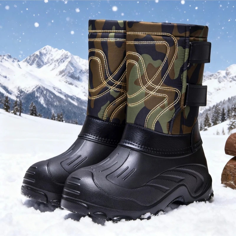Men Camo High‑Top Winter Snow  - Waterproof Winter Boot ulasan dan harga