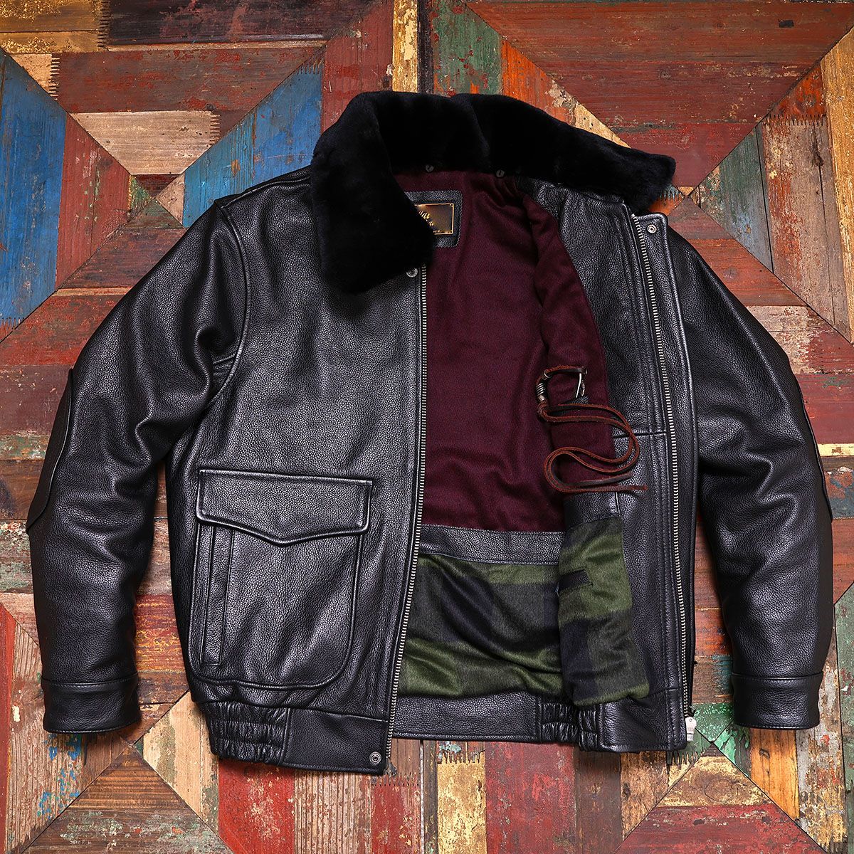 Black Winter A2 Pilot Leather  - Down Jacket Packable ulasan dan harga