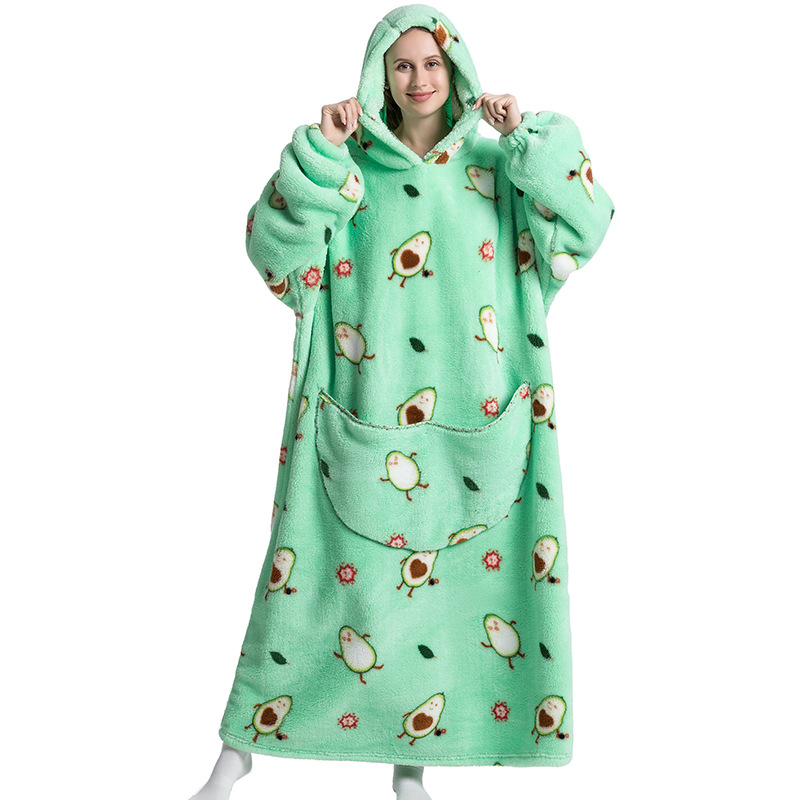 Winter Plush Blankets Wearable - Sherpa Hoodie Fleece ulasan dan harga